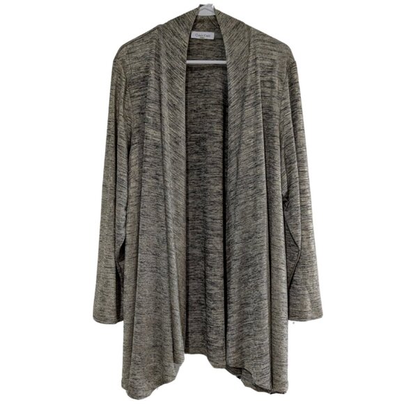 Calvin Klein Women's Open Front Drape Cardigan 1X Gold - Picture 1 of 14